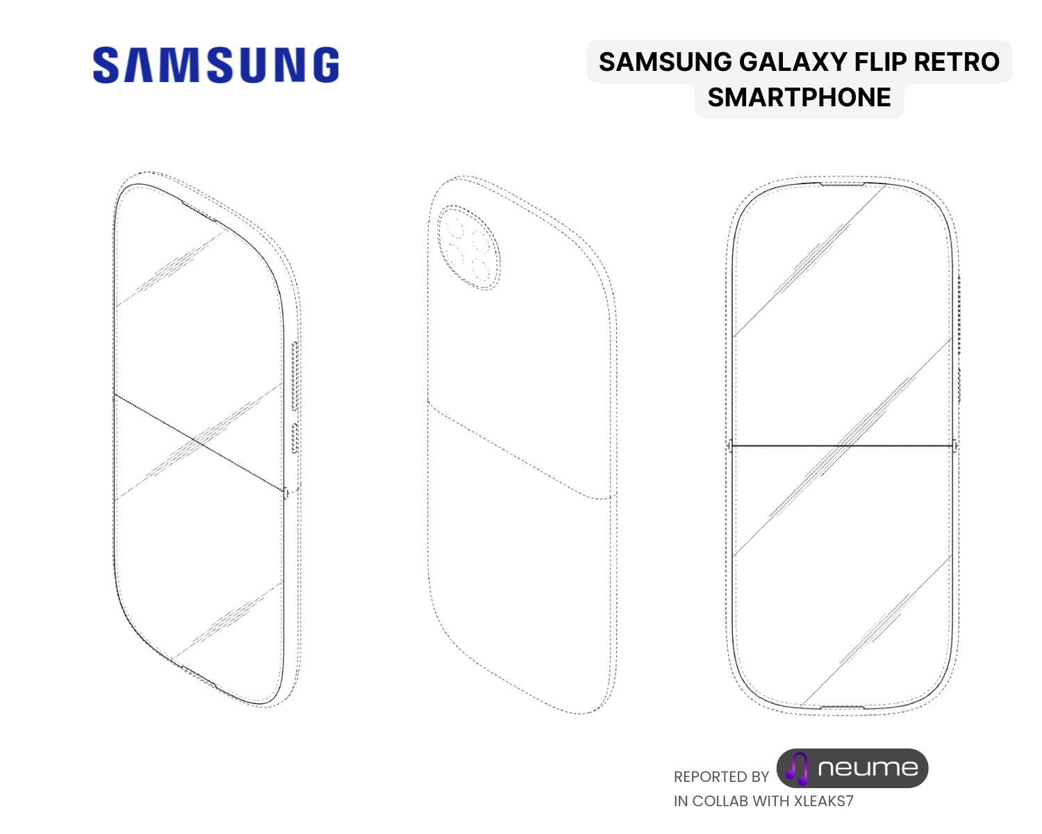 Samsung Galaxy Flip Retro Drawings