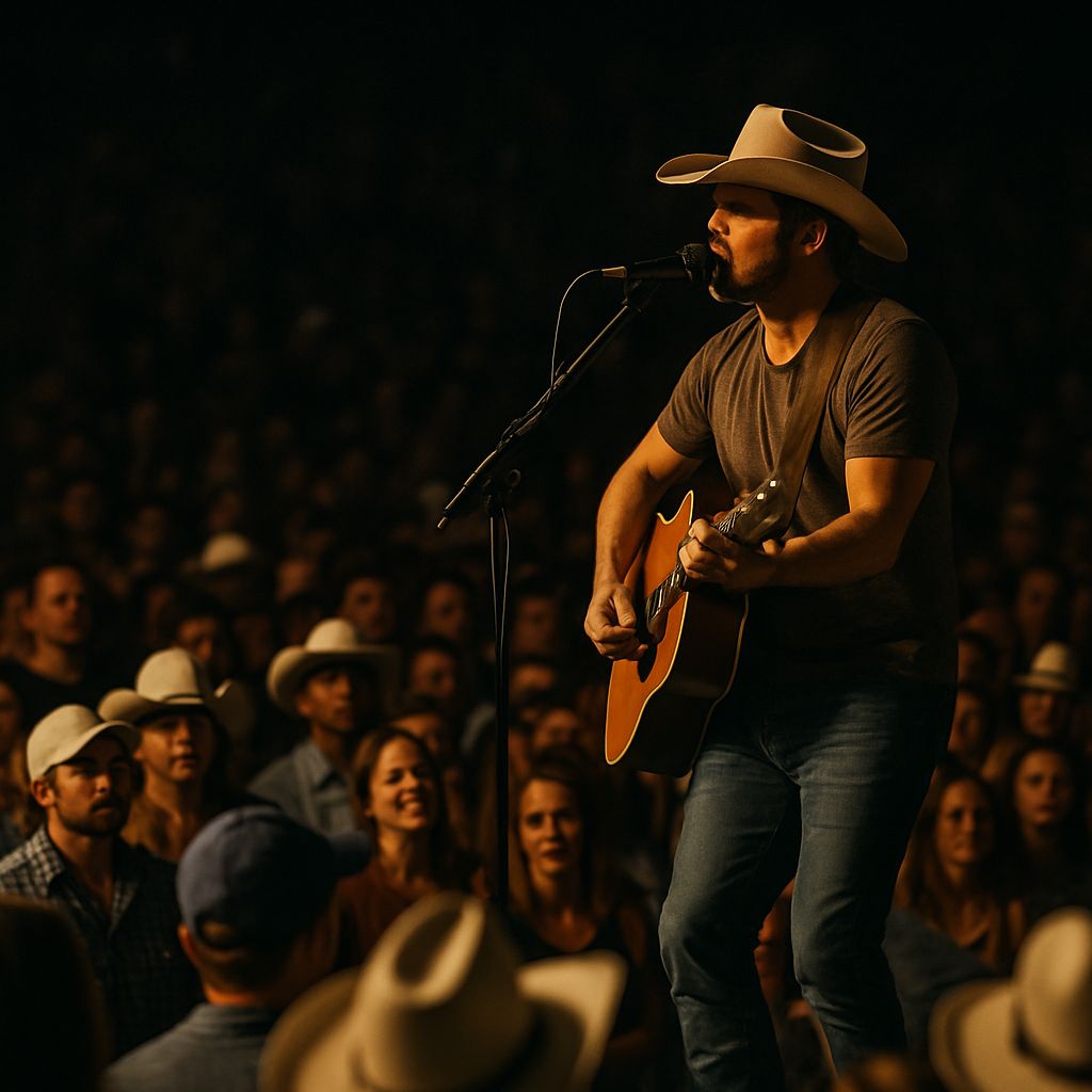 A country song artist performing on stage