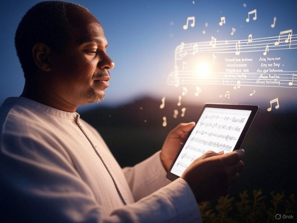 A pastor enjoying a worship song created with Neume's AI